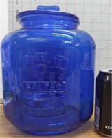 Blue Glass canister salted peanuts
