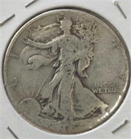 Silver 1942D walking liberty half dollar