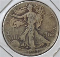 Silver 1943  walking liberty half dollar