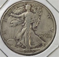 Silver 1944 walking liberty half dollar