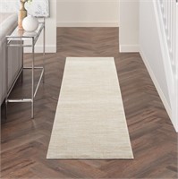 R9352  Nourison Outdoor Ivory Beige Rug, 2'2" x 10