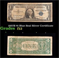1957B $1 Blue Seal Silver Certificate Grades f, fi