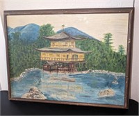 Framed Art O/C Japanese Pagoda SLR
