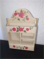 Decorative Wooden Shadow Box w/ One Drawer Roses