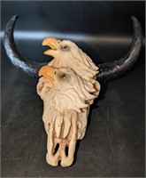 Bull Skull w/ Two Eagles Composite
