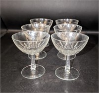 6 Pc. Vintage Crystal Champagne Glasses 4"T