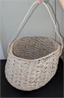 Large Wicker Storage Basket w/ Rope Handle