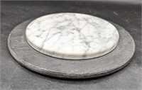 Small Marble Serving Tray Slate Base