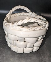 Vintage Small Ceramic Woven Basket