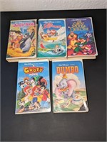 5 Pc. Vintage VHS Walt Disney Classic Movies