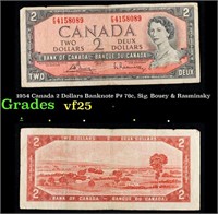 1954 Canada 2 Dollars Banknote P# 76c, Sig. Bouey