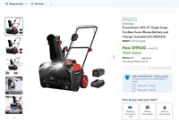 B6404  PowerSmart 40V 21'' Snow Blower