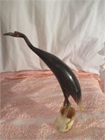 LOT 265 CARVED CRANE AROUND 12 INCHES TALL