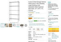 B6431  Auslar 5-Shelf Wire Storage Rack, 14" x 36