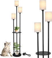 B6436  Floor Lamp with Shelves, 3-Lights