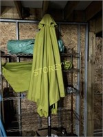 Green Patio Umbrella w/ Water Base ~7.5'
