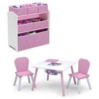 B6385  4-Piece Playroom Set, Pink/White