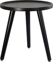 B6388  Waterproof Black Round Side Table, 3 Legs,