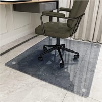 36x46 Carpet Chair Mat  Tempered Glass  Grey
