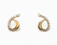 White Sapphire 14k Gold Earrings
