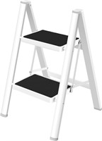 HBTower 2-Step Ladder  330lbs Capacity  White