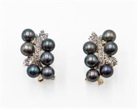 Pearl White Sapphire 14k Gold Post Earrings