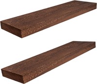 24-Inch Floating Shelves Set of 2  Wood  Brown