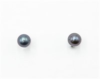 Gray Pearl 14k Gold Earrings