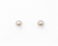 White Pearl 14k Gold Earrings