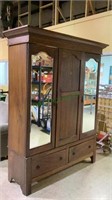 Antique five piece armoire with in laid wood