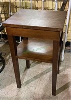 Primitive style solid wood accent table with