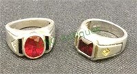 Men’s marked 925 rings with stones combined total
