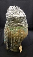 Hand-beaded, Cleopatra style headdress with