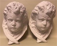 11 - PAIR OF WALL FIGURINES 9.5"T (H3)