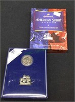 Hallmark American Spirit coin and figurine set
