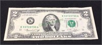 United States two dollar bill K33709790A 1976
