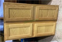Oak wood horizontal two door cabinets - lot of