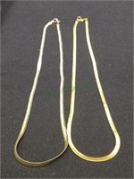A lot of to goldtone herringbone necklaces