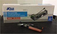 Blue Hawk 14 inch tile cutter as well as a