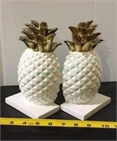 Pineapple bookends - marble like composite