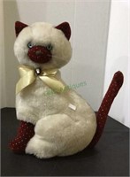 Siamese plush circa 1980s cat toy measuring 13