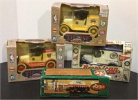 Die cast collector car banks includes an American