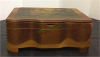 Vintage cedar dresser chest box with rose motif