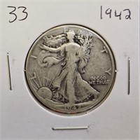 1942 90% Silver Walking Liberty Half Dollar