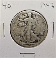 1942 90% Silver Walking Liberty Half Dollar