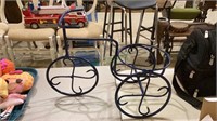 Wrought iron tricycle shaped plant stand,