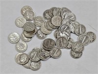 $5 Dollar Roll Of 90% Mercury & Roosevelt Dimes