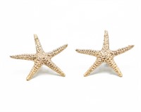 14k Gold Starfish Earrings