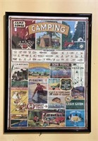 Framed camping poster features knots and other