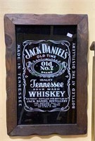 Framed ink on glass Jack Daniels Whiskey